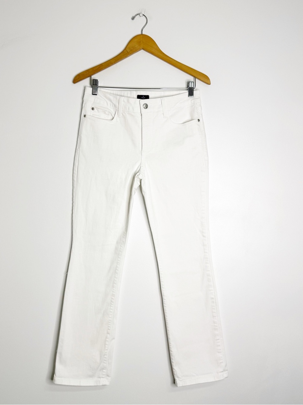NYDJ Marilyn Straight Jeans Women’s 8P Petite White Lift Tuck Stretch Denim